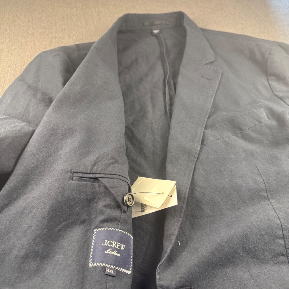 J.Crew Ludlow Blazer 44L Navy Baird McNutt Irish Linen Cotton Sport Coat AU428